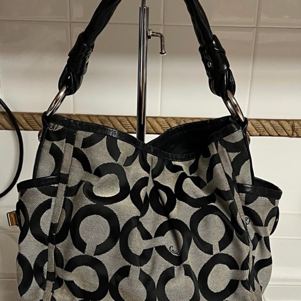 Coach Monochrome Patterned Shoulder Bag